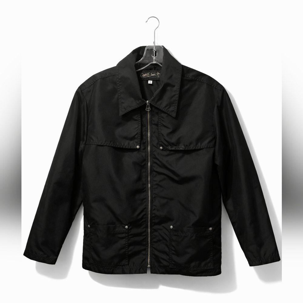 Vintage Guess Black Utility Zippered Jacket Womens Size M Y2K